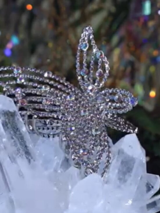 KIRKS FOLLY CRYSTAL QUEEN BUTTERFLY HAIR CLAW CLIP SILVER TONE main image 5